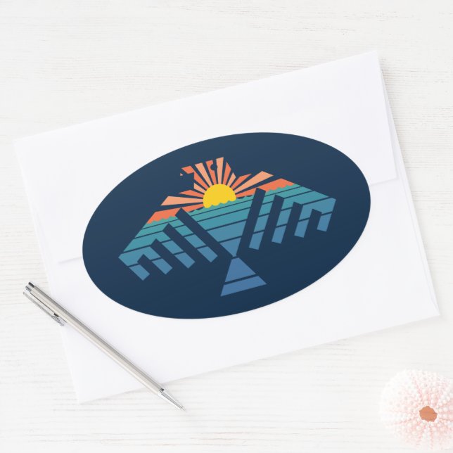 thunderbird sunset oval sticker (Envelope)