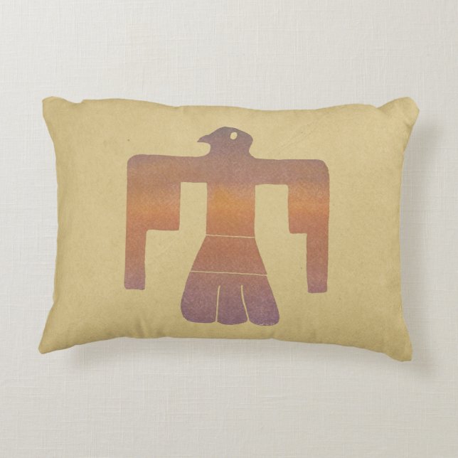 Thunderbird Watercolor Accent Pillow (Back)