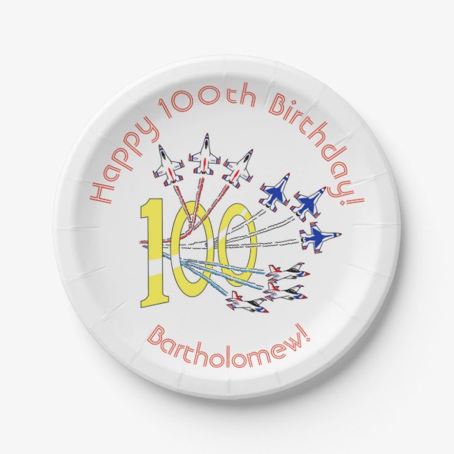 Thunderbirds 100th Birthday Paper Plate (Front)