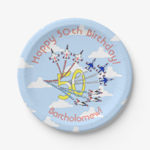 Thunderbirds 50th Birthday Blue Sky Paper Plate