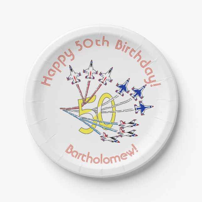 Thunderbirds 50th Birthday Paper Plate (Front)