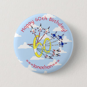 Thunderbirds 60th Blue Sky Birthday Badge 2 Inch Round Button