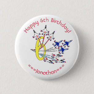 Thunderbirds 6th Birthday Badge 2 Inch Round Button