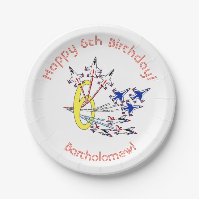 Thunderbirds 6th Birthday Paper Plate (Front)