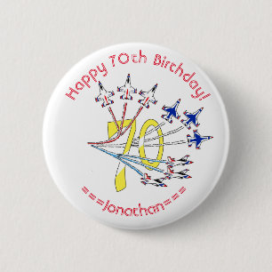 Thunderbirds 70th Birthday Badge 2 Inch Round Button