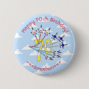 Thunderbirds 70th Blue Sky Birthday Badge 2 Inch Round Button