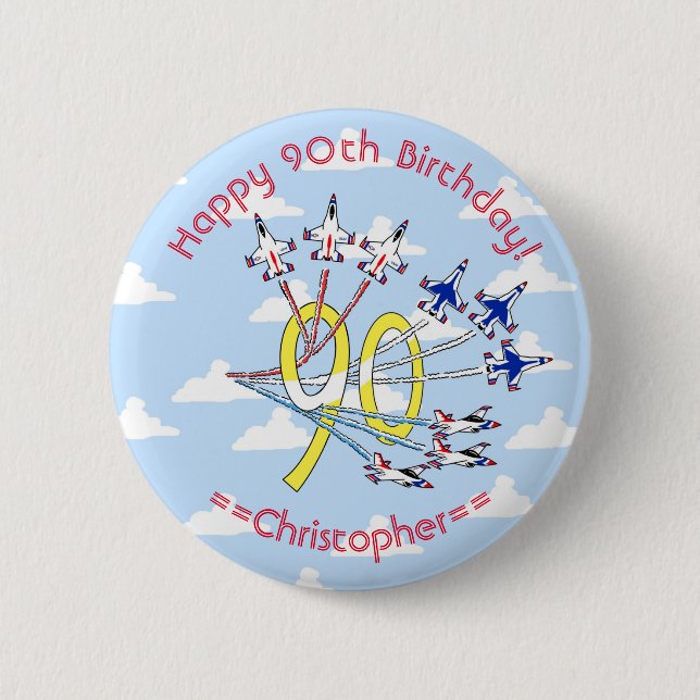 Thunderbirds 90e Anniversaire Badge (Ciel Bleu) (Devant)