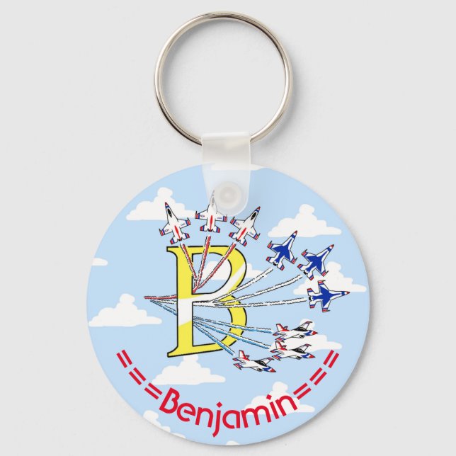 Thunderbirds Blue Sky - B - Initial Key Ring (Front)