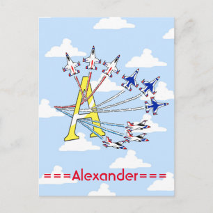 Thunderbirds Ciel Bleu Initiale A Carte Postale