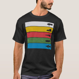 Thunderbirds Classic - Birds Silhouettes on Stripe T-Shirt