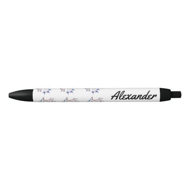 Thunderbirds Customizable Black Ink Pen (Front)