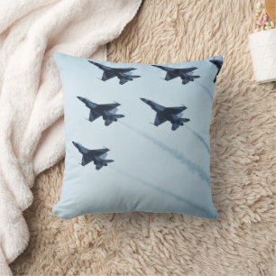 Thunderbirds F-16 Airshow Throw Pillow