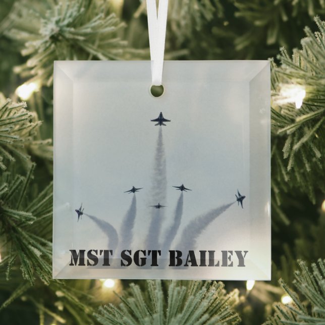 Thunderbirds Split Formation Glass Ornament (Insitu)