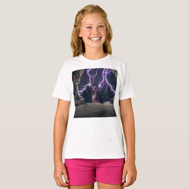 Thunderbolted cat T-Shirt (Front Full)
