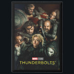 Thunderbolts* | Group Fighting Theatrical Magnet<br><div class="desc">Featuring the likeness of: Wyatt Russell, Hannah John-Kamen, David Harbour, Sebastian Stan, Lewis Pullman, and Florence Pugh| Check out Marvel Studios’ Thunderbolts*, featuring an ensemble of the MCU’s most iconic anti-heroes and reformed villains. The artwork captures a chaotic, gritty group portrait where the team is literally and figuratively at each...</div>