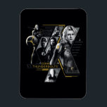 Thunderbolts* | Group Graphic Magnet<br><div class="desc">Featuring the likeness of: Wyatt Russell, David Harbour, Sebastian Stan, Lewis Pullman, and Florence Pugh| Keep the Thunderbolts* close with this sharp, multi-panel design. Combining halftone textures with bold gold highlights, this graphic captures the identities of the MCU's most talented anti-heroes. It’s a sleek, tech-inspired look that fits perfectly on...</div>