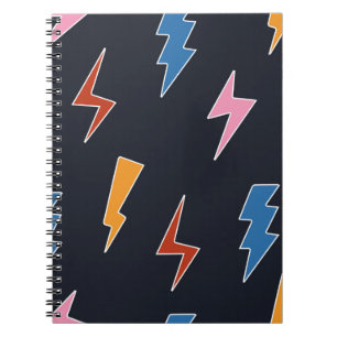 Thunderbolts seamless pattern,hand drawn lightning notebook