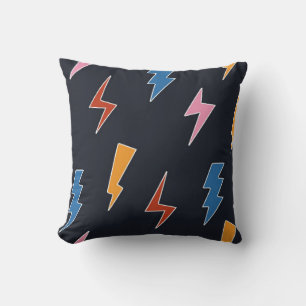 Thunderbolts seamless pattern,hand drawn lightning throw pillow