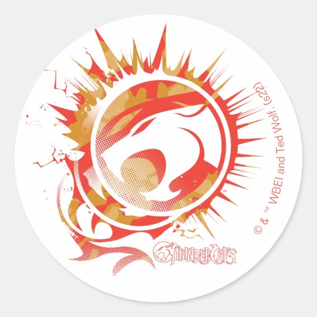 ThunderCats | Explosive Logo Graphic Classic Round Sticker (Front)