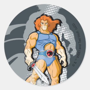 ThunderCats   Lion-O Halfttone Shadow Graphic Classic Round Sticker