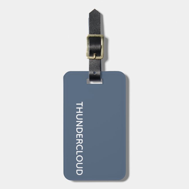 Thundercloud Blue-gray Color Name Luggage Tag (Front Vertical)