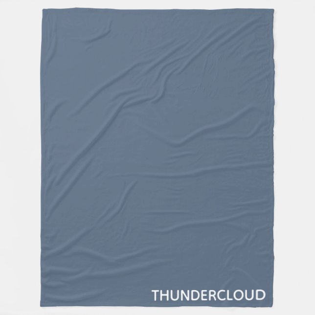 Thundercloud Blue-grey Colour Name Fleece Blanket (Front)