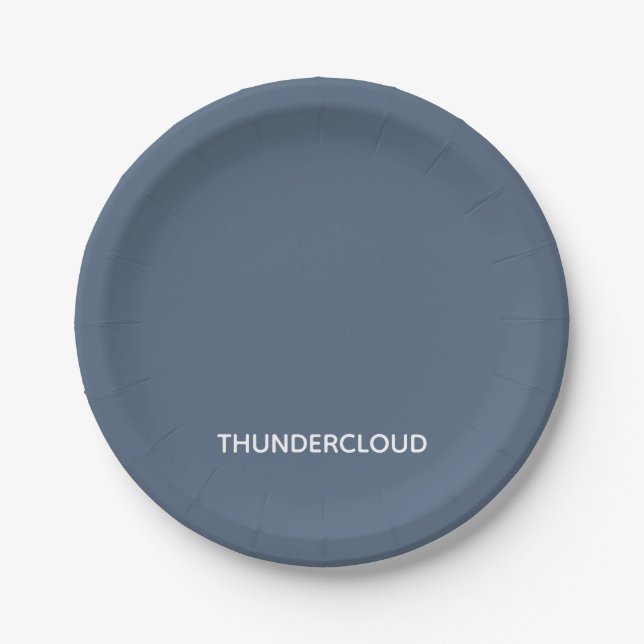 Thundercloud Blue-grey Colour Name Paper Plate (Front)