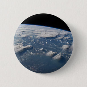 Thunderhead Anvils Of Earth Onto Southern Borneo. 2 Inch Round Button