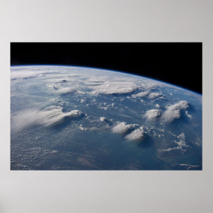 Thunderhead Anvils Of Earth Onto Southern Borneo. Poster