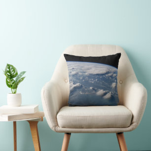 Thunderhead Anvils Of Earth Onto Southern Borneo. Throw Pillow