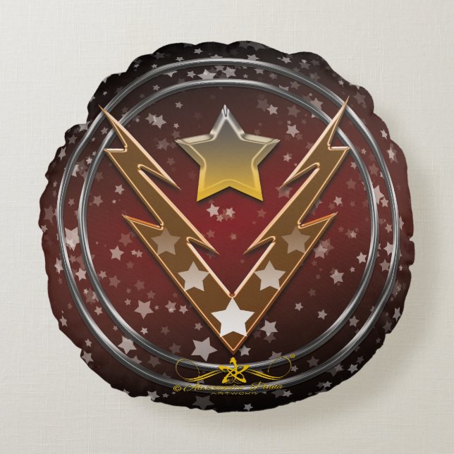 Thundering Stars Round Pillow (Front)