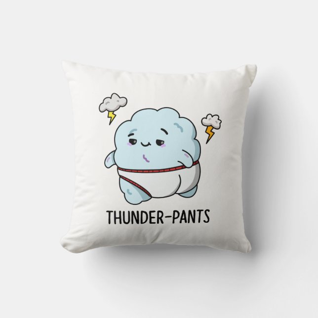 Thunderpants Funny Cloud Weather Pun  Throw Pillow (Front)