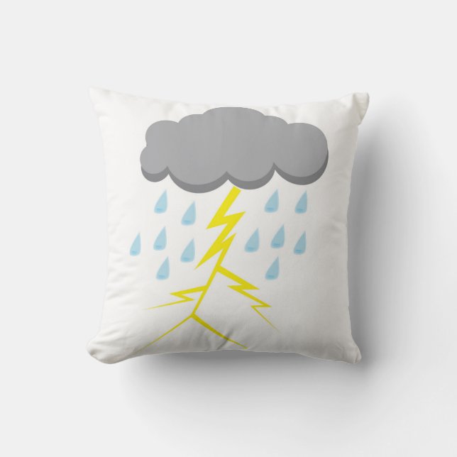 Thunderstorm and Lightning Throw Pillow (Front)