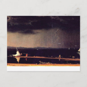 Thunderstorm at Narragansett Bay, fine art Postcar Postcard