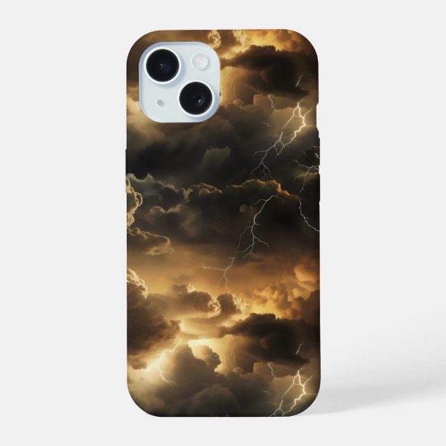 Thunderstorm Clouds Pattern iPhone 15 Case (Back)