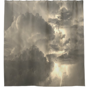 Thunderstorm Flashes of Lightning Grey Sky