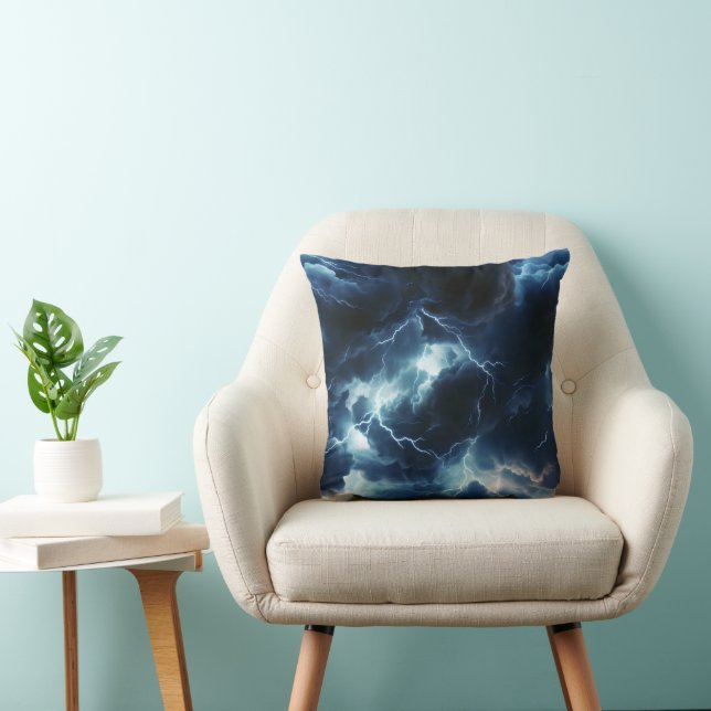 Thunderstorm Lighting Pattern Throw Pillow (Chair)