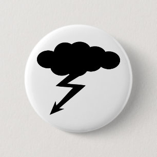 thunderstorm lightning 2 inch round button