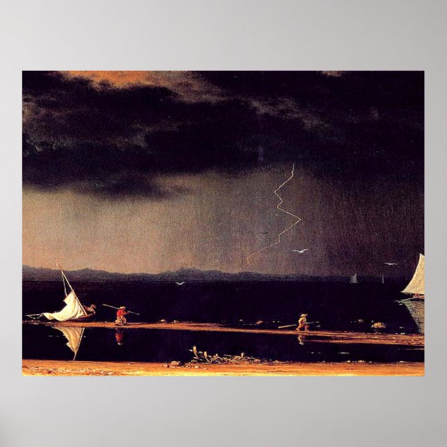 Thunderstorm on Narragansett Bay, famous artwork Poster (Front)