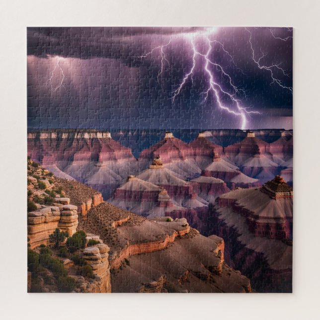 Thunderstorm Over The Grand Canyon Jigsaw Puzzle (Vertical)