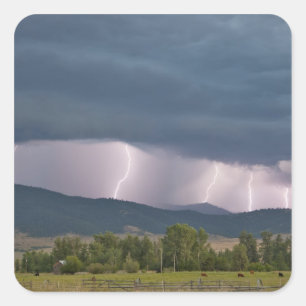 Thunderstorm produced lightning in the Jocko Square Sticker