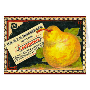Thurber Pears Vintage Crate Label