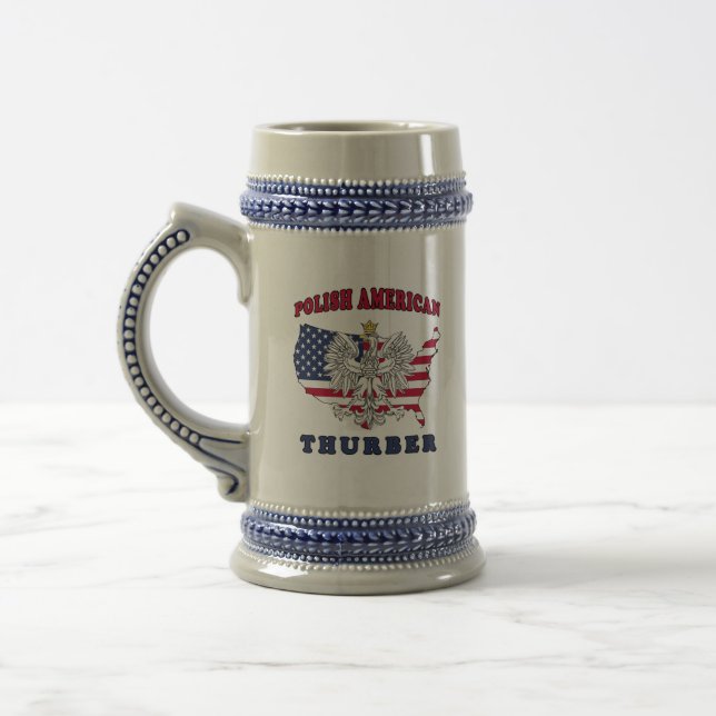 Thurber Texas Polish American Beer Stein (Left)
