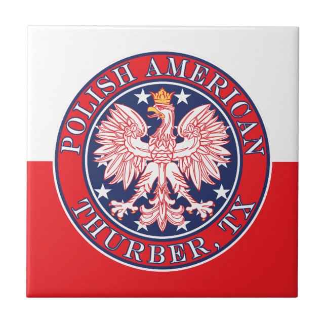 Thurber Texas Polish American Eagle Tile (Front)