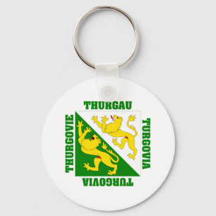 Thurgau Switzerland Canton Flag Keychain