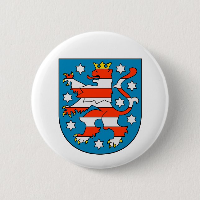 Thüringen coat of arms 2 inch round button (Front)