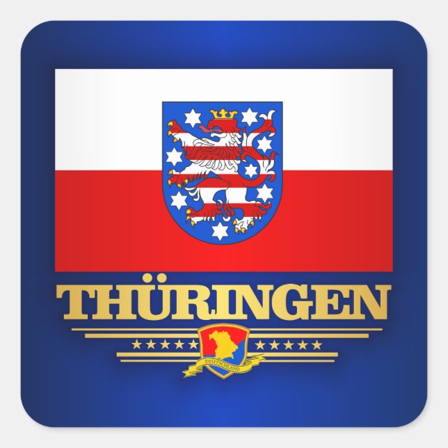 Thuringen (Thuringia) Flag Square Sticker (Front)