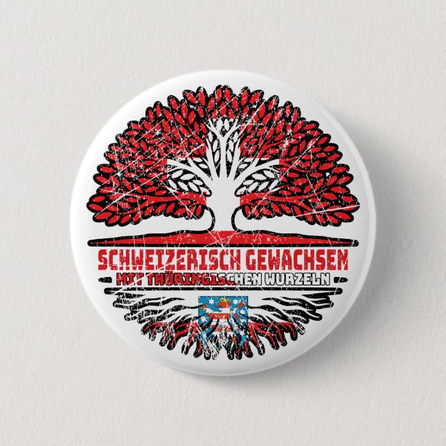 Thüringen Thüringisch Schweizer Schweiz Baum 2 Inch Round Button (Front)