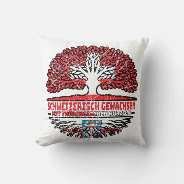 Thüringen Thüringisch Schweizer Schweiz Baum Throw Pillow (Front)