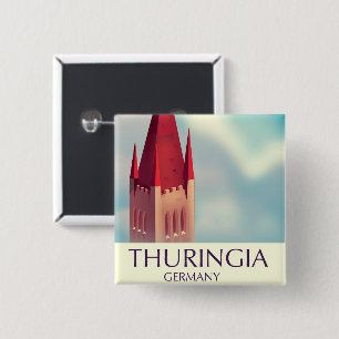 Thuringia Germany travel poster 2 Inch Square Button